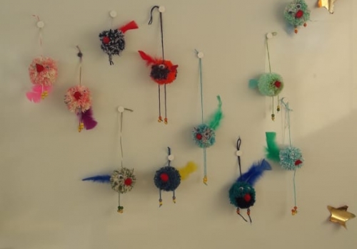 Vögel aus Wolle